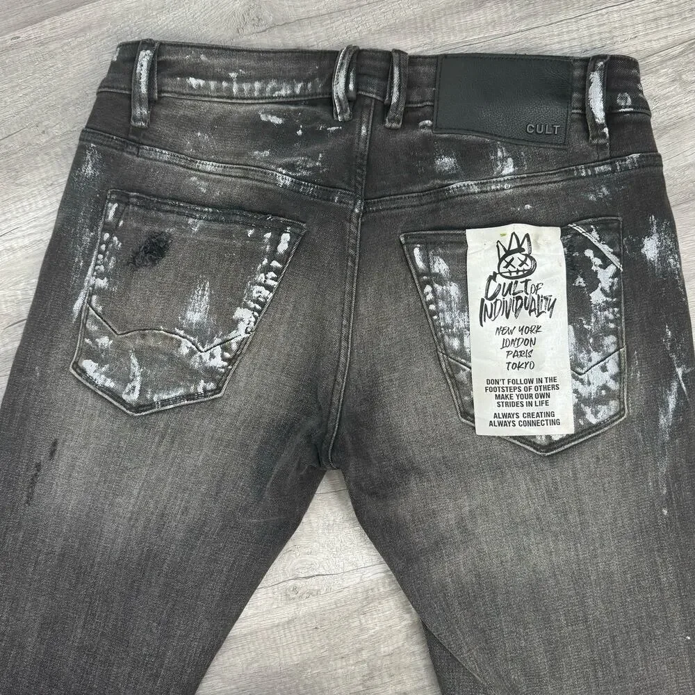 CULT OF INDIVIDUALITY ROCKER SLIM DENIM (SILVER STREAK) Size 31X33